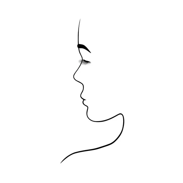 Perfil Belleza Femenina Silueta Vector Facial Mujer — Archivo Imágenes Vectoriales