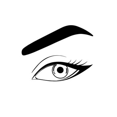 Güzel bayan göz kirpikleri ve kaşları