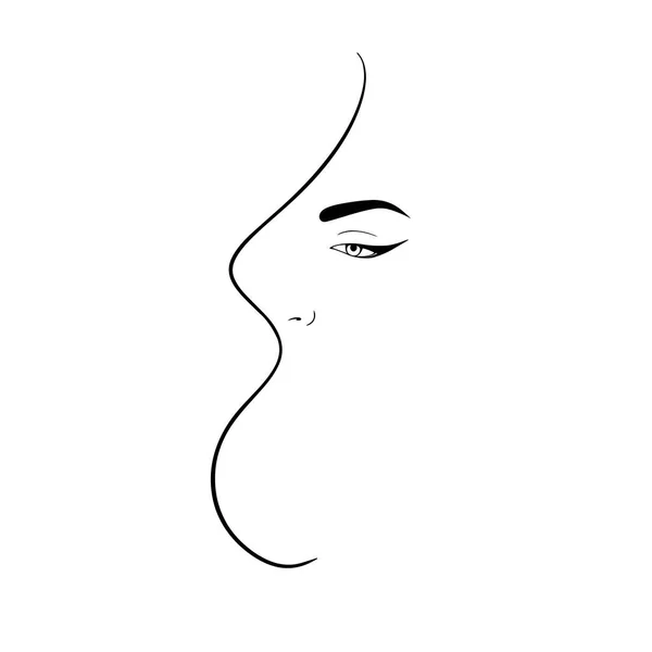 Retrato Minimalista Cara Femenina Lineal Moda Moderna Hermosas Mujeres Estilo — Vector de stock