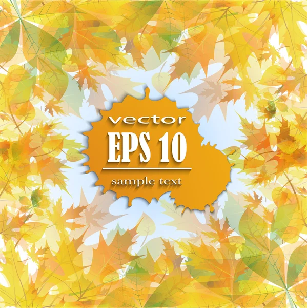 Autumn background of yellow leaves — Stock Vector