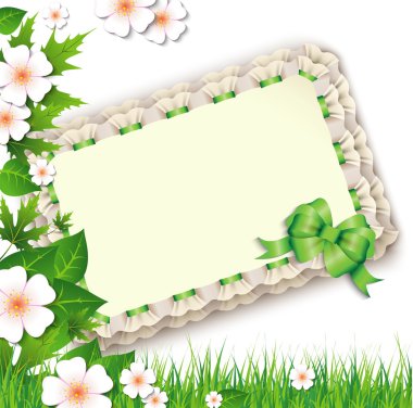 Doğa çiçek ve boş bir kartpostal arka plan