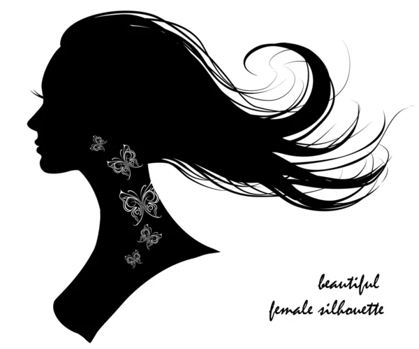 Bella silhouette femminile — Vettoriale Stock