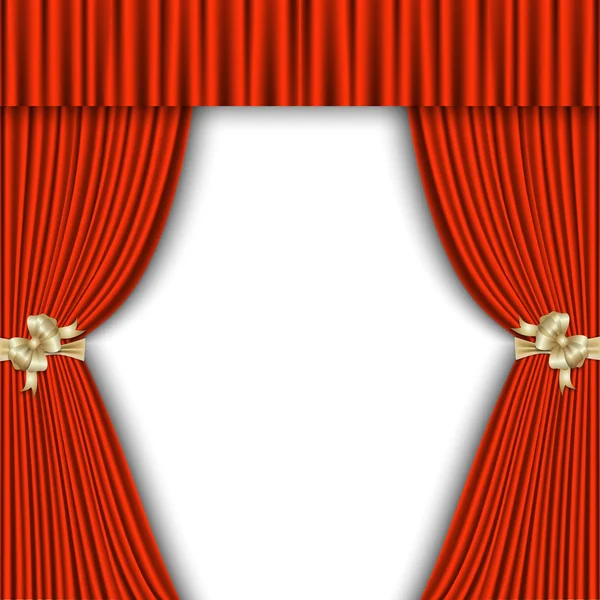 Red curtain with a white background — Stock Vector