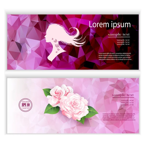 Card flyer voor vrouwen en meisjes — Stockvector