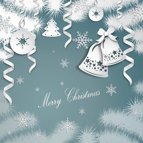 Décorations de Noël en or sur gris — Image vectorielle