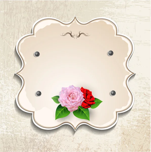 Cornice vintage con rose — Vettoriale Stock