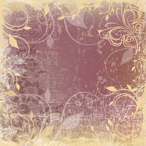 Grunge Hintergrund mit floralem Muster — Stockvektor