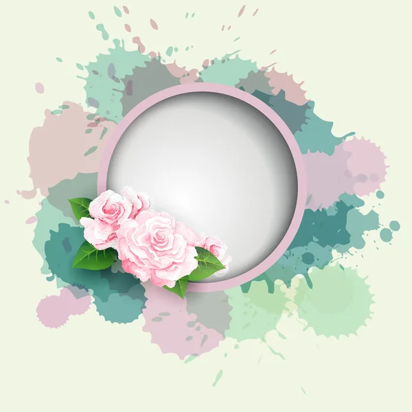 Beautiful soft pastel background with roses — Stock Vector