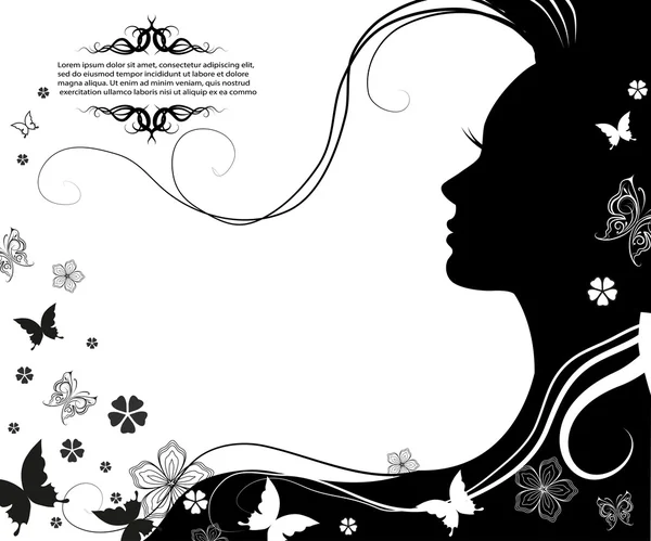 Hermosa silueta femenina — Vector de stock