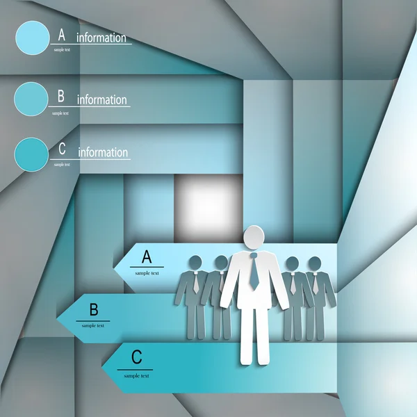 Infografik-Vorlage mit Pfeilen und Personen — Stockvektor