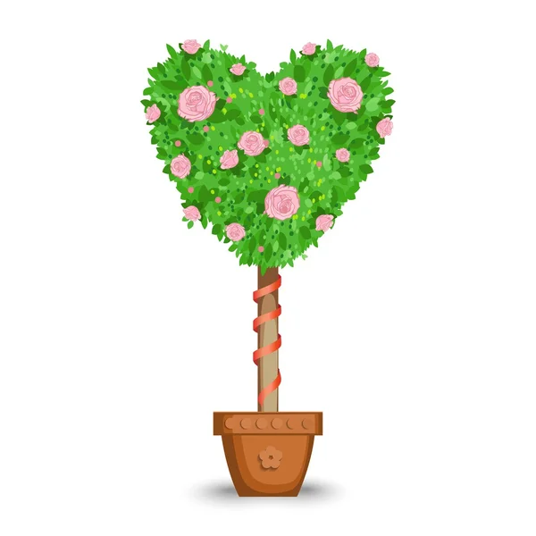 Amour arbre dans un pot — Image vectorielle