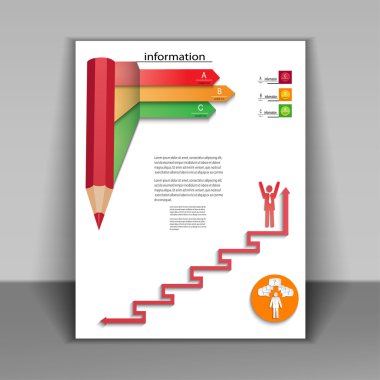İş kitapçık okları ve kalem ile