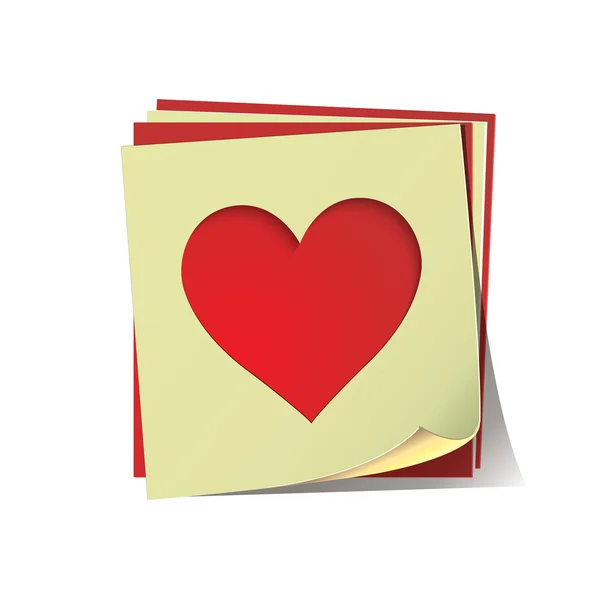 Corazón cortado de papel — Vector de stock