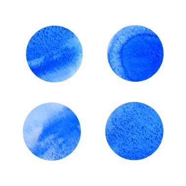 yuvarlak mavi sulu boya lekeleri