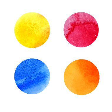 Renkli Sulu Boya lekeleri kümesi
