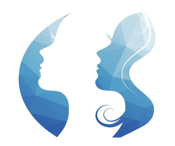 Silhouette de jeune femme — Image vectorielle