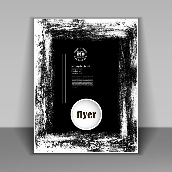 Буклет с черно-белым гранжем
