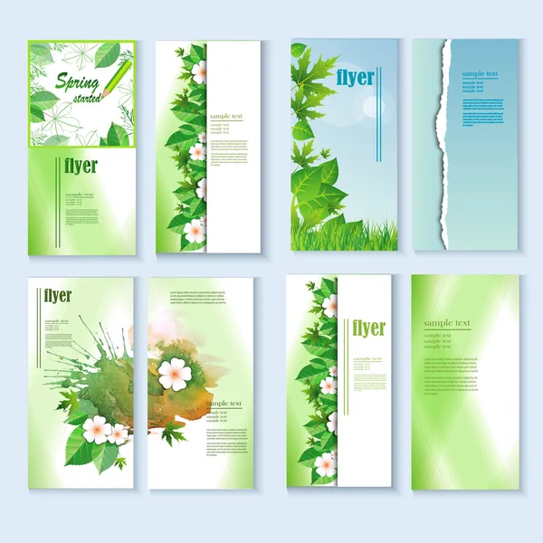 Set of flyers on nature — Stok Vektör
