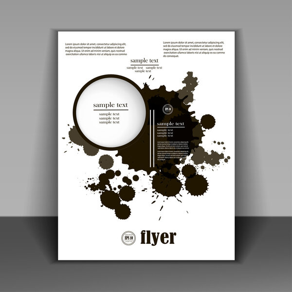 буклет в минималистском стиле с черными пятнами
