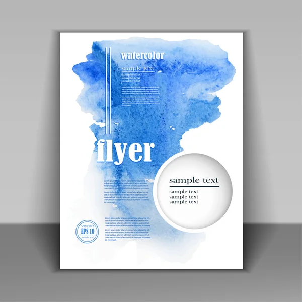 Diseño abstracto del folleto de estilo acuarela — Vector de stock