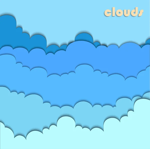 Wolken aus Papier geschnitten — Stockvektor