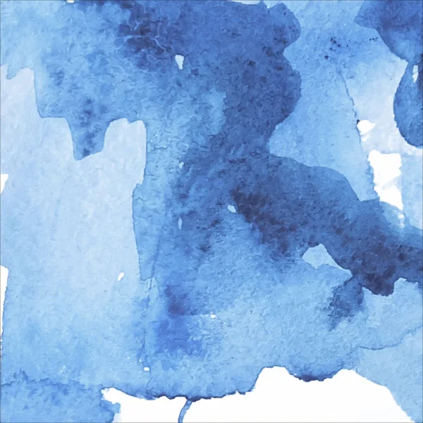 Blauer Aquarell-Hintergrund mit Flecken — Stockvektor