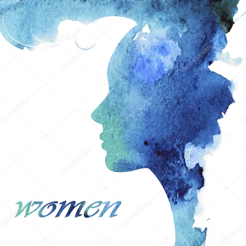Woman chat vector logo design template. Girl silhouette  cosmetics, beauty, health spa, fashion themes. Creative icon.