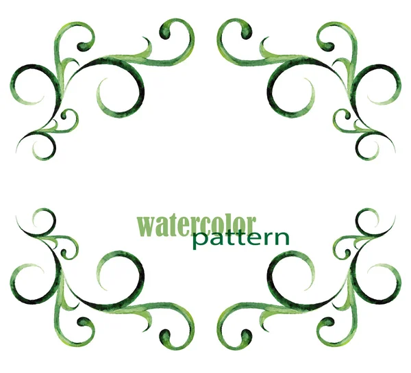 Zöld akvarell minta - keret — Stock Vector
