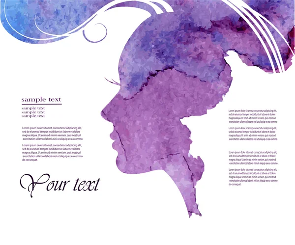 Uzun saçlı kadın suluboya moda.