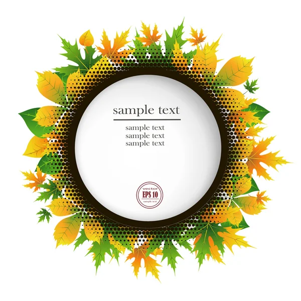 Krásné pozadí s podzimní listí — Stockový vektor