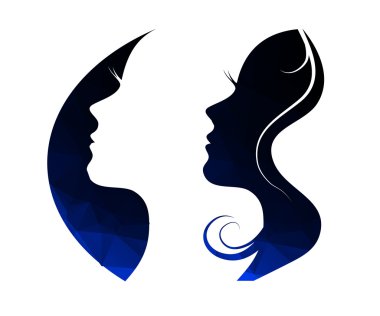 Kadın sohbet vektör logo tasarım şablonu. 