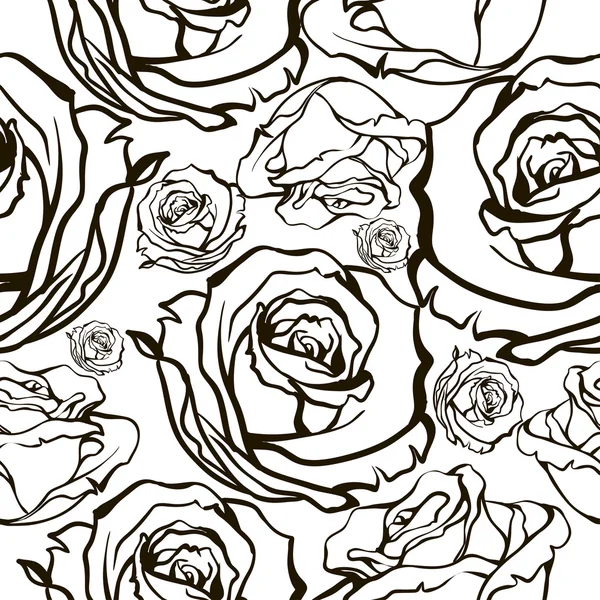 无缝隙的玫瑰花纹 — 图库矢量图片