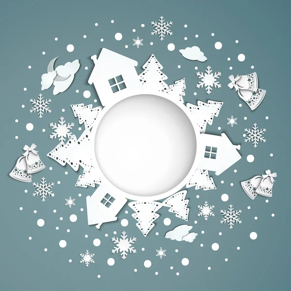 Kerst achtergrond met decoraties — Stockvector