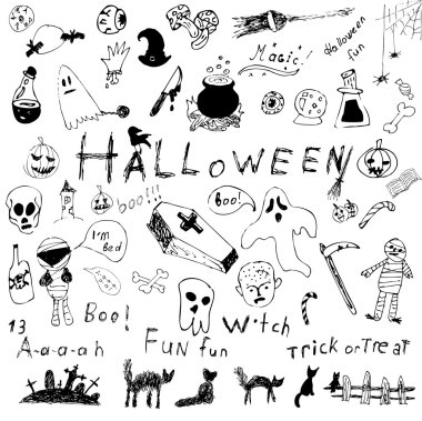 Cadılar Bayramı karalama seti