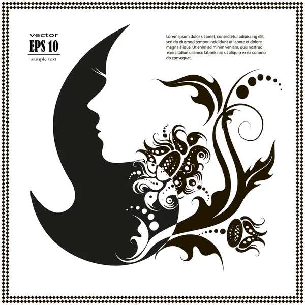 Female silhouette. vector images and emblems or spa and beauty salons — Stock Vector