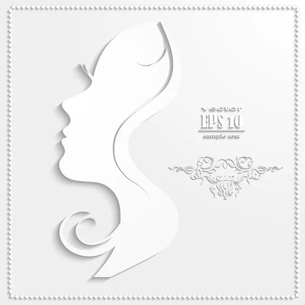 Güzel bir kadının profili dışarı-in kağıt kesme