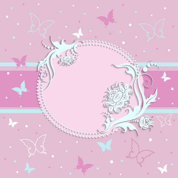 女の子のためのピンクのカード — ストックベクタ