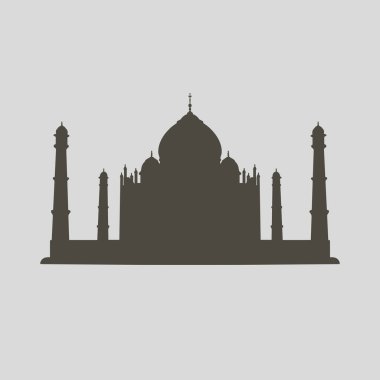 Taj Mahal. Hindistan 'ın ünlü turistik anıt çizimi.