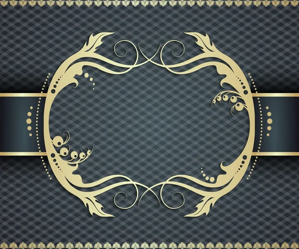 Banner de quadro dourado elegante, quadro ornamental vetorial — Vetor de Stock