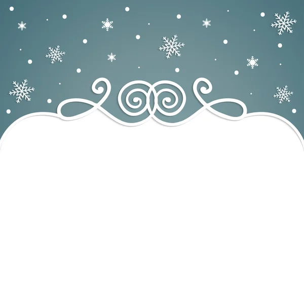 Frame fundo de natal com flocos de neve — Vetor de Stock