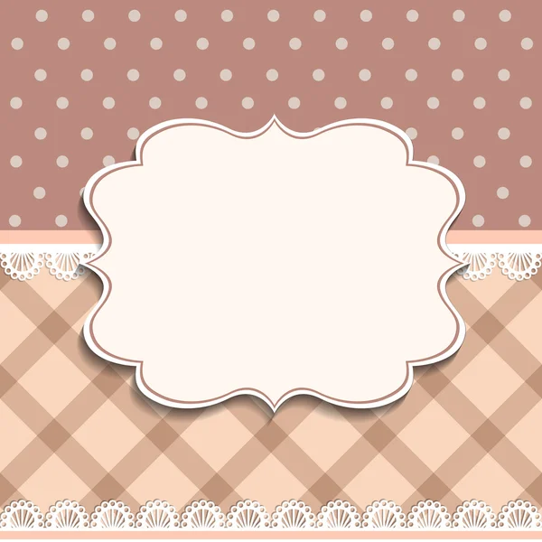 Vintage frame with a textile pattern — Stock Vector