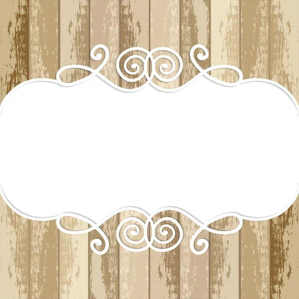 Frame for design on wooden background — Stock Vector