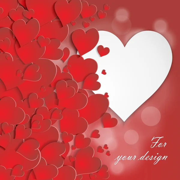 Valentine kaart met volumetrische hart — Stockvector