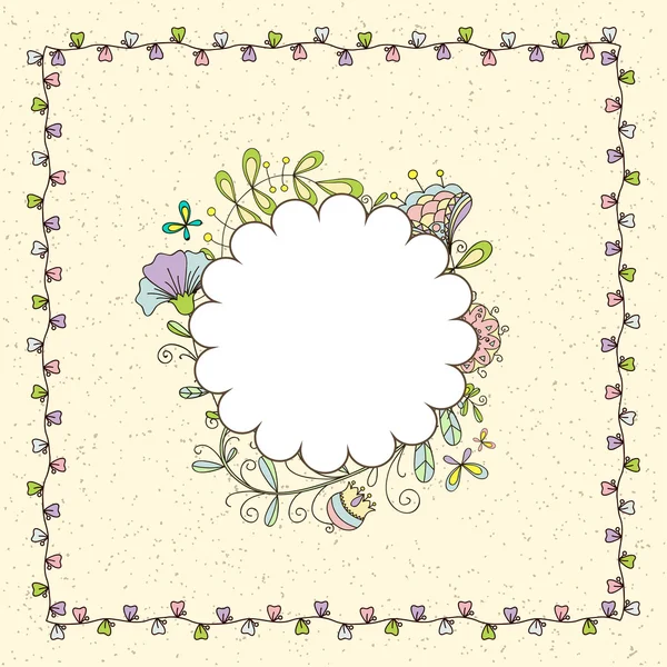 Cadre avec un motif floral simple — Image vectorielle