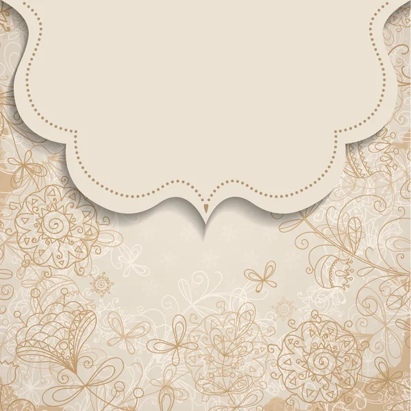 Frame on vintage background with floral patterns — Stock Vector