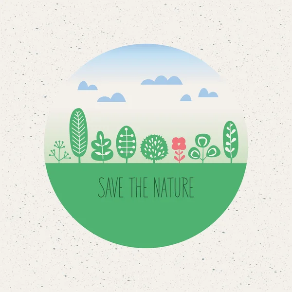 緑の概念、自然保存 — ストックベクタ