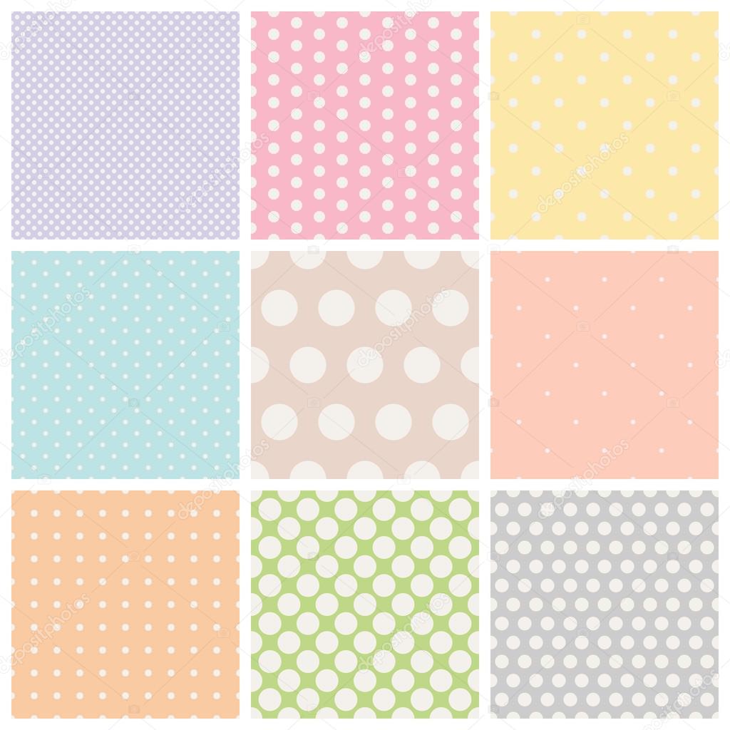 set of seamless dots patterns