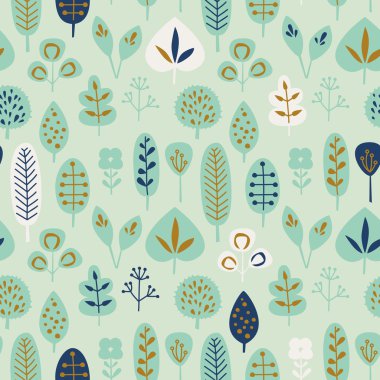 Yapraklı kusursuz desen