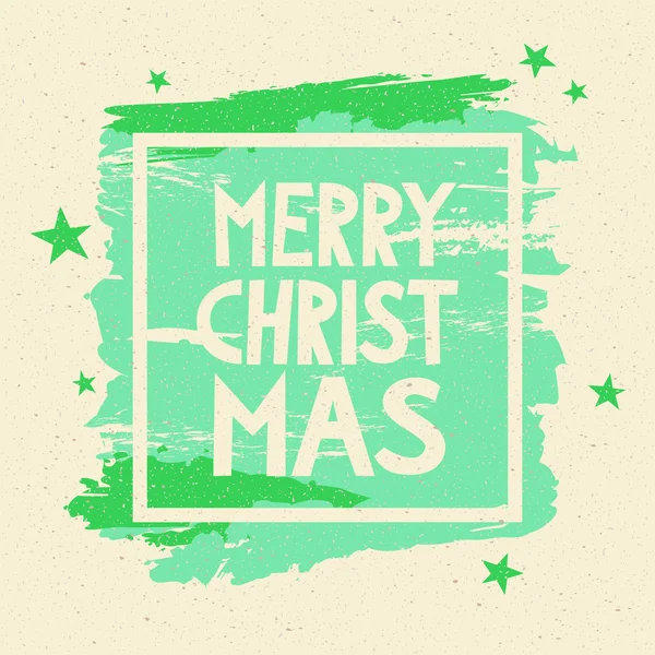 Handgeschilderde achtergrond met frame en de tekst "merry christmas" — Stockvector
