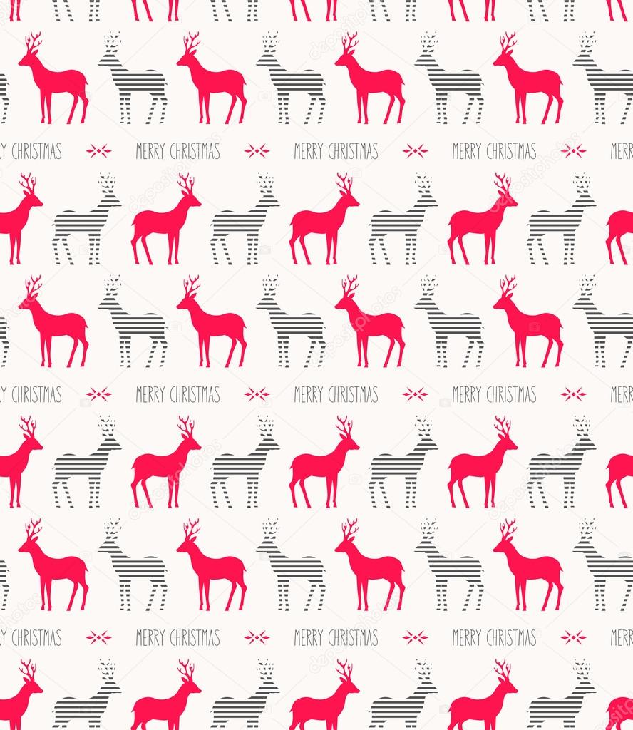 seamless christmas pattern with reindeers
